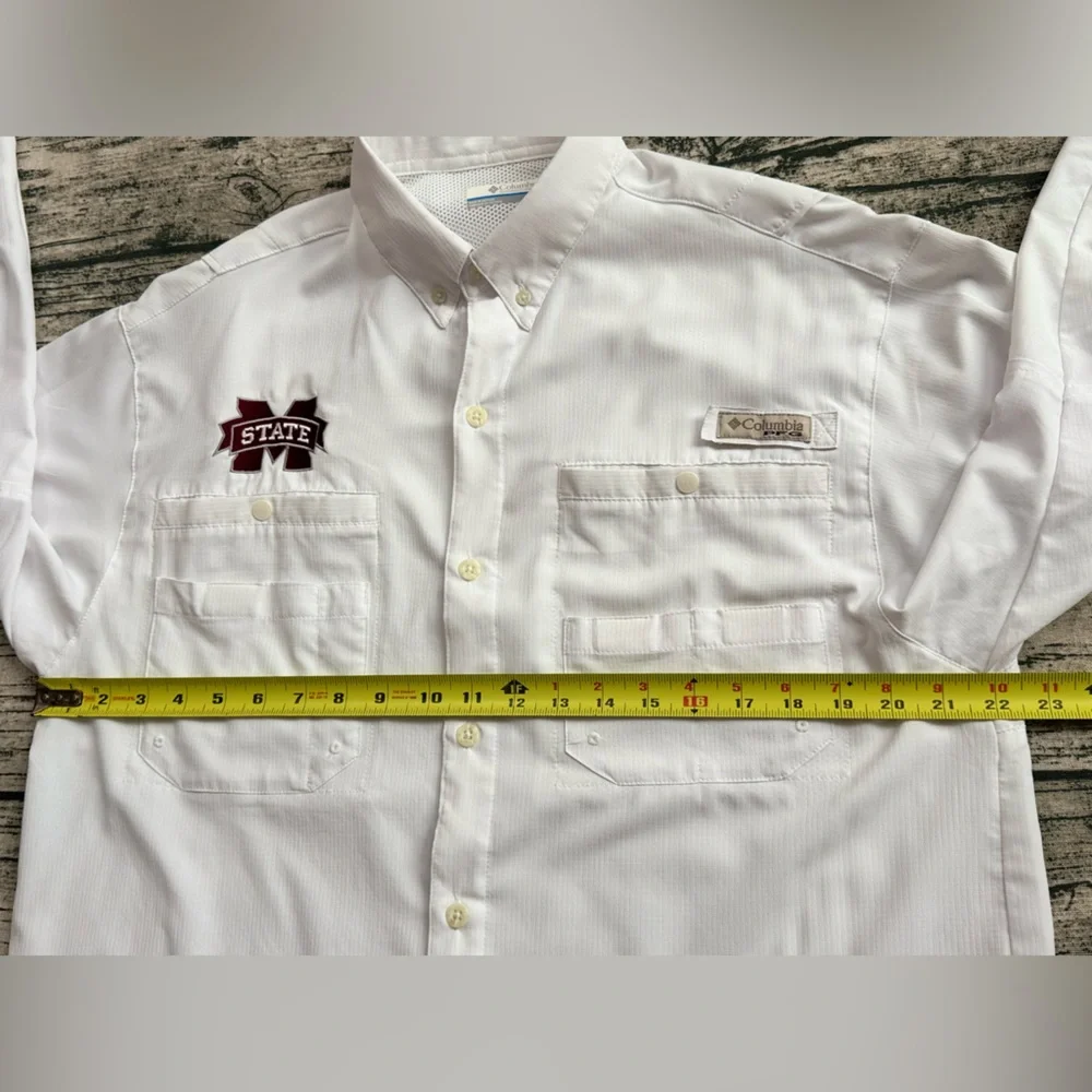 Columbia PFG Mississippi State Bulldogs Soft Long Sleeve Shirt, Men's Size Med. - Picture 11 of 16